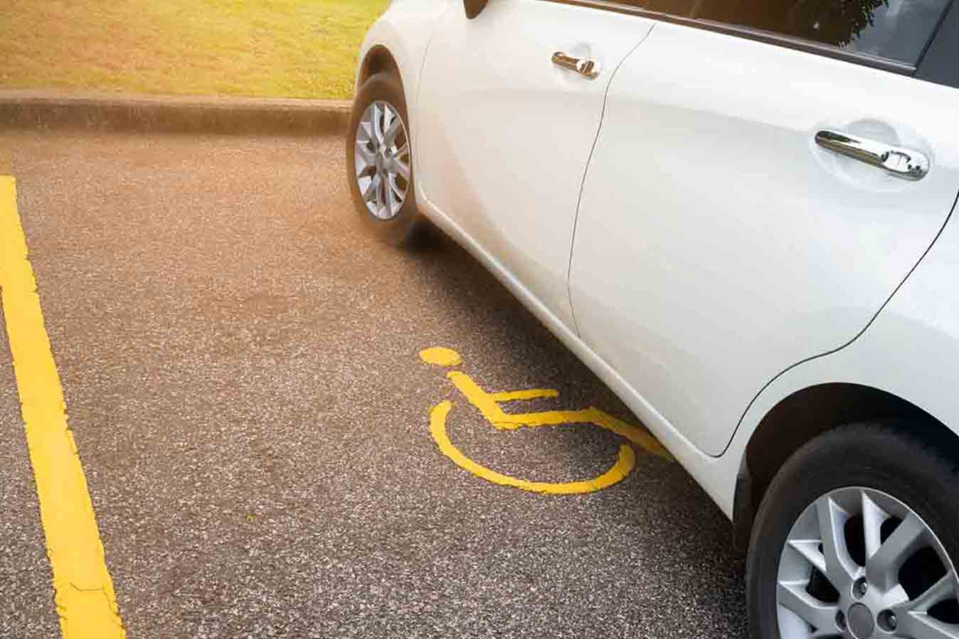 Car parked in a disabled space