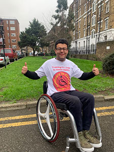 Paraplegic Peter on his way from Land's End to John O'Groats