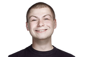 Happy man with autism