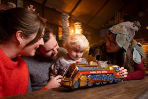 child at an accessible and inclusive guide dog christmas grotto