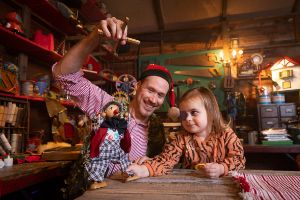 girl with vision impairment at accessible guide dog christmas grotto
