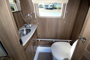 Accessible bathroom in motorhome
