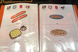 Picture menu at San Rocco, an autism-friendly restaurant