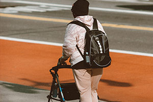 Women walking with zimmer fram
