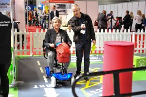 woman on motability test track
