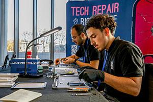 Disabled man working at Repair Centre thanks to UnLtd and City & Guilds Group