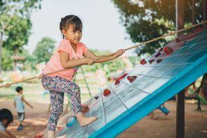 child at outdoor play area